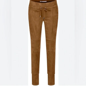 Raffaello Rossi Faux Suede Candice Jogger Pants Drawstrings Camel Brown